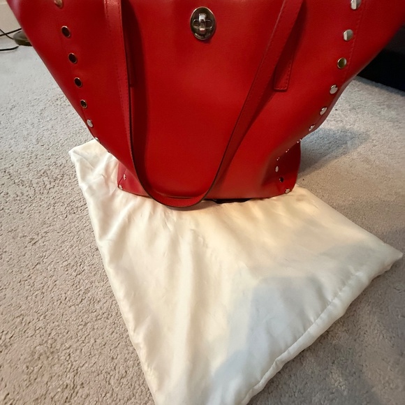 MICHAEL KORS Rivington Large Studded Leather Tote Bag - RED - Picture 6 of 8